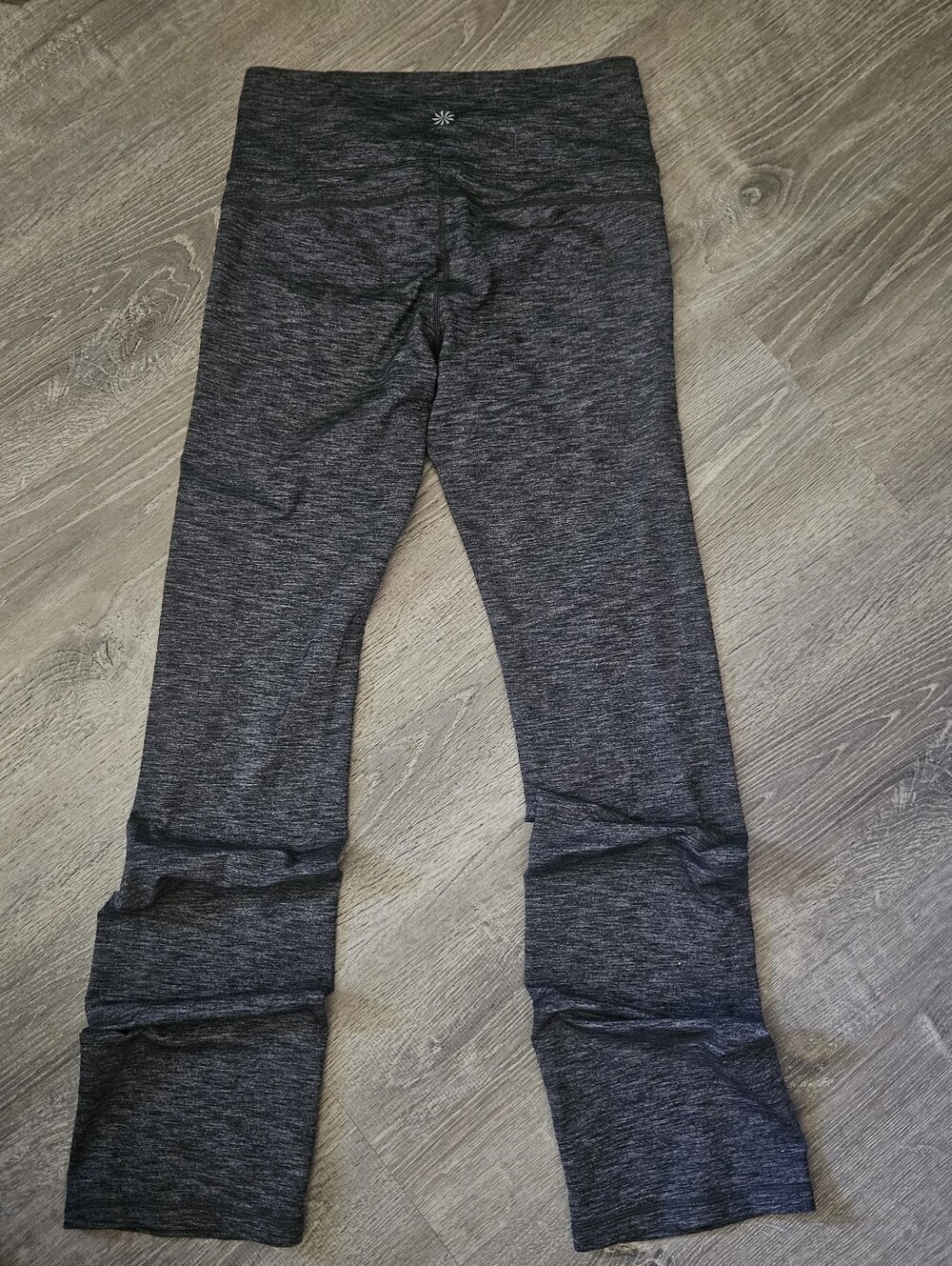Athleta Gray Space Dye Cropped Flare Pants Size S High Rise Yoga Loungewear